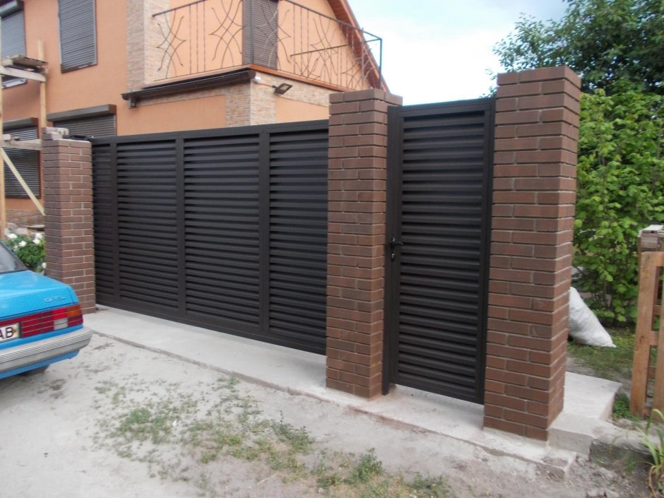 Забор жалюзи откатные ворота с автоматикой