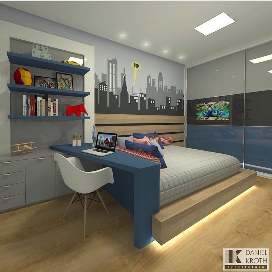 Комната в стиле лофт для парня 12кв м