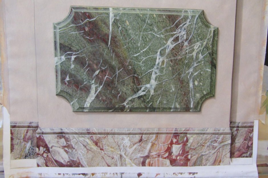 Альфрейная роспись под мрамор