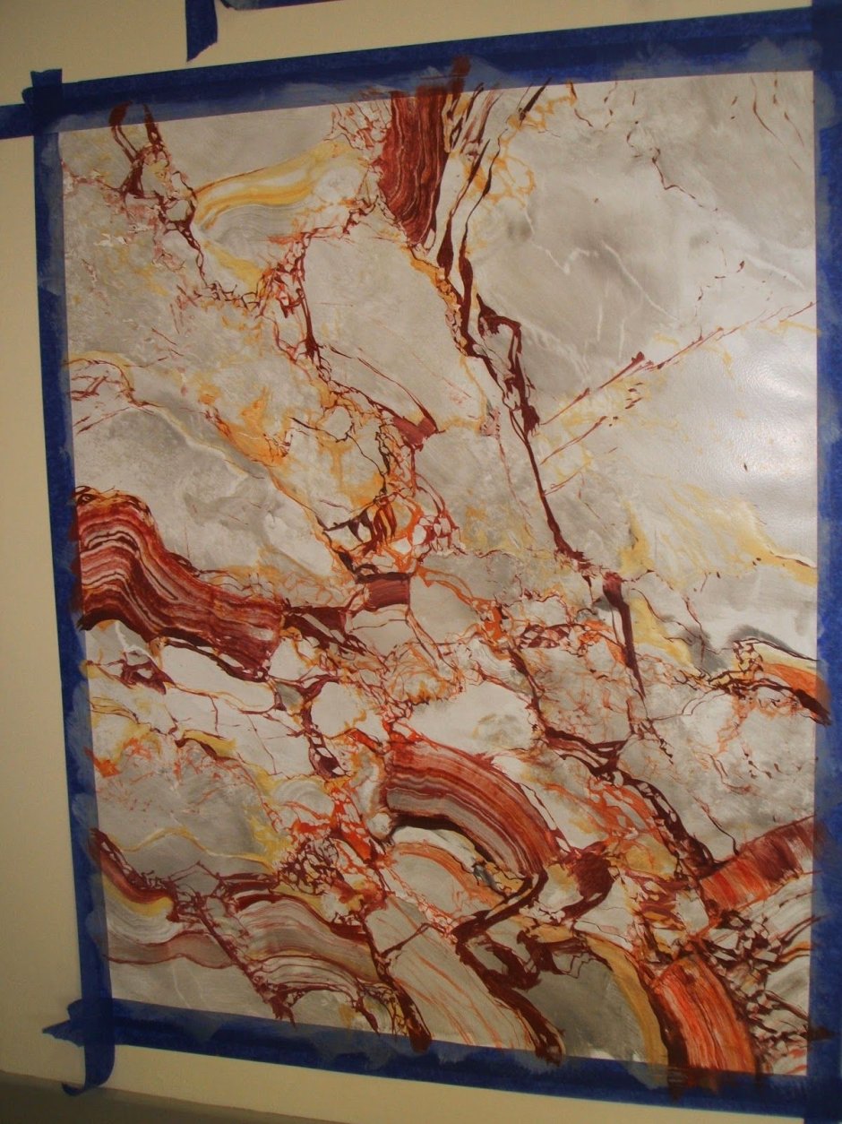 Роспись стен под мрамор