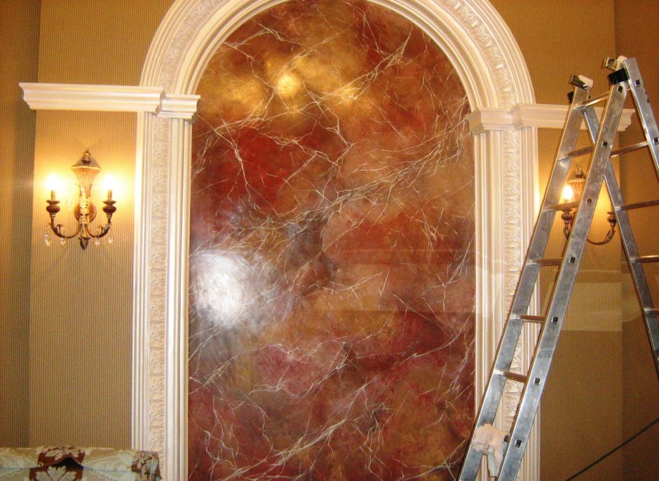 Имитация мрамора на стене