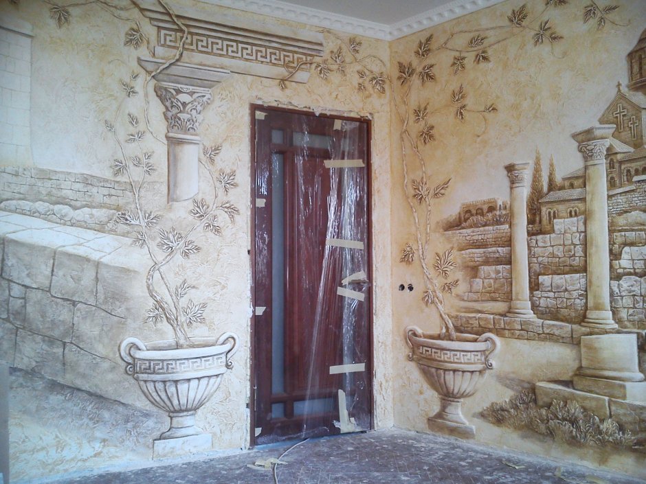 Барельеф в интерьере кухни