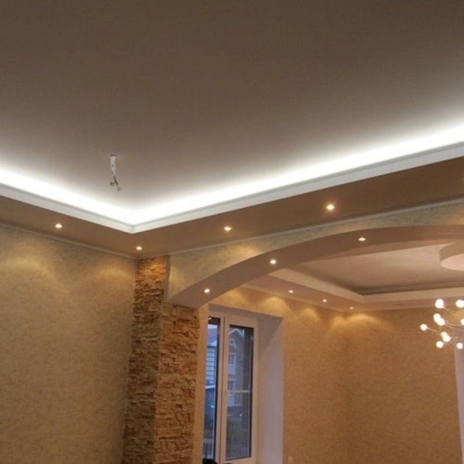 Двухуровневый потолок из гипсокартона