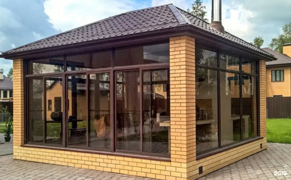 Беседка со стеклопакетами