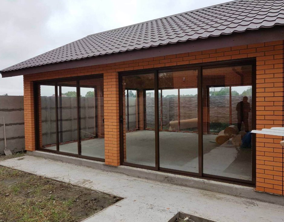 Беседка остекление Алютех