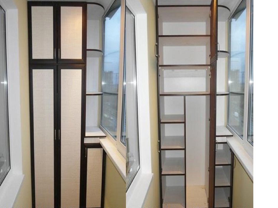 Шкаф на балконе из жалюзийных дверок