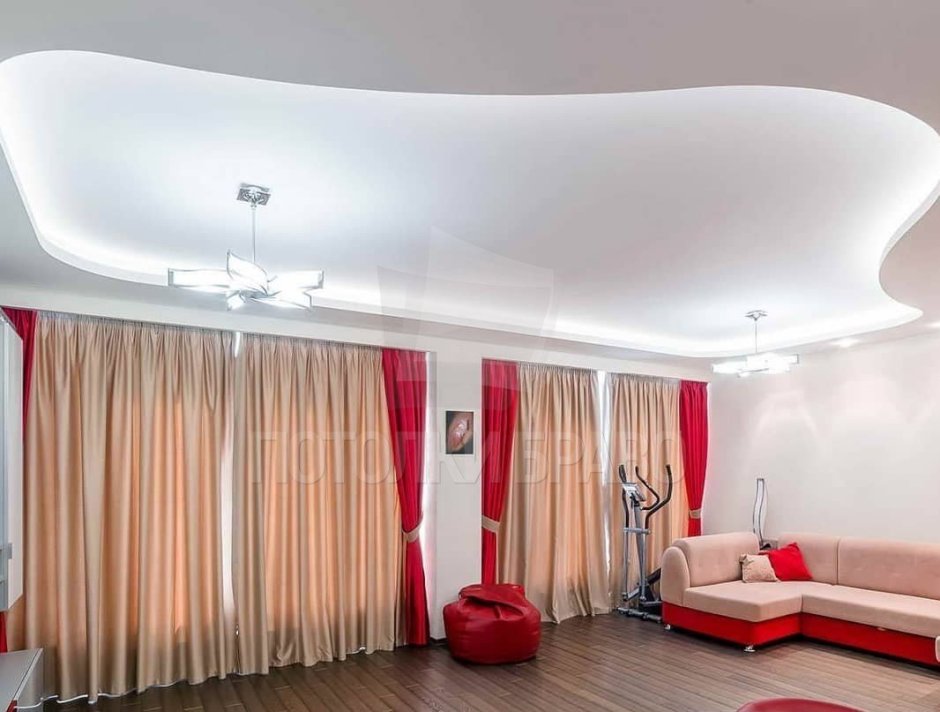 Двухъярусные натяжные потолки