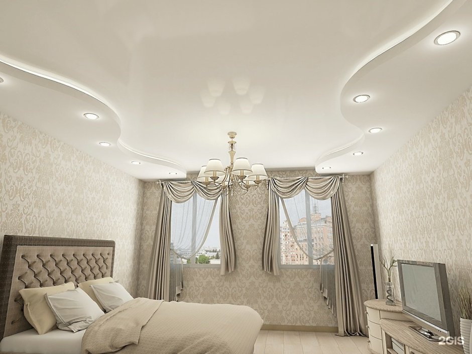 Натяжные потолки в интерьере