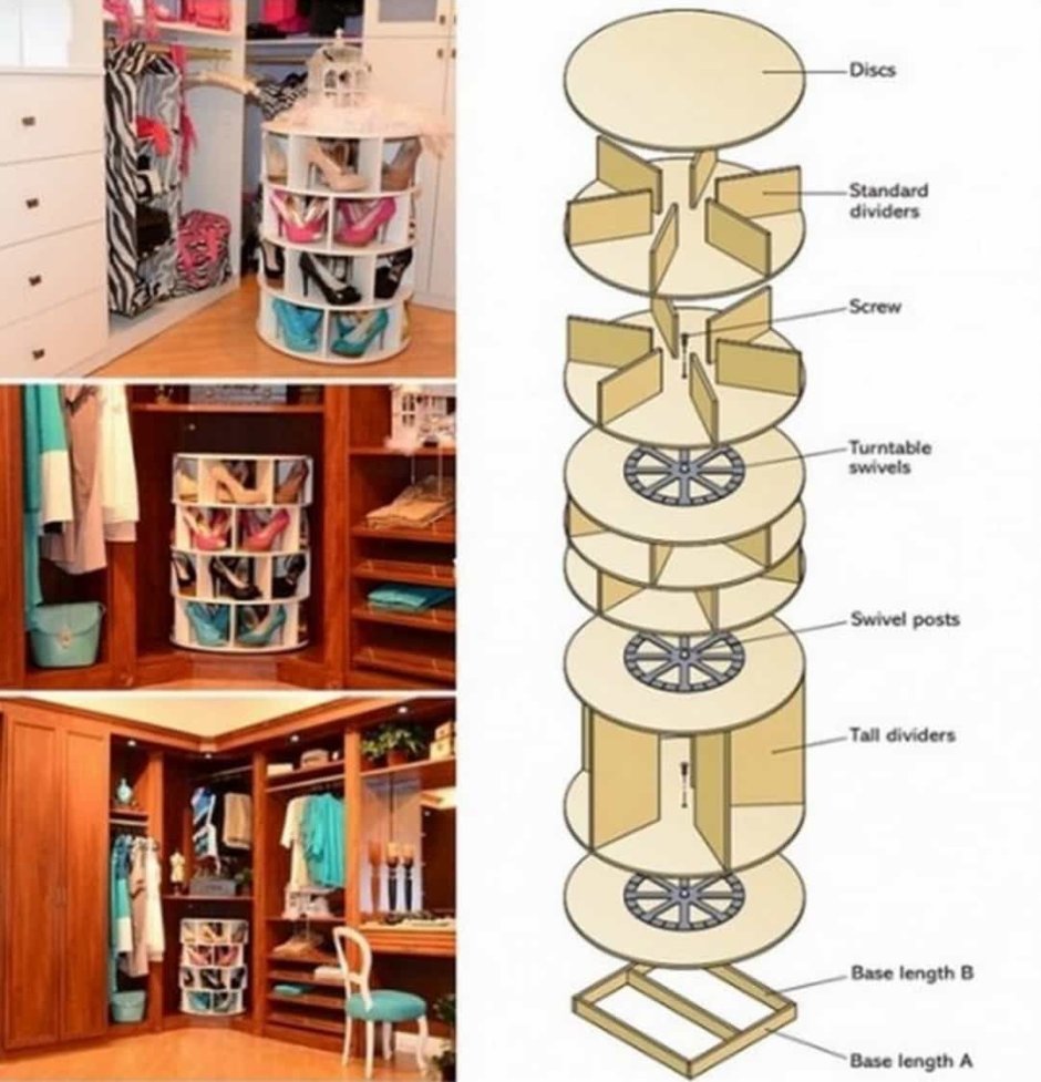 Выдвижная полка для обуви в гардеробную