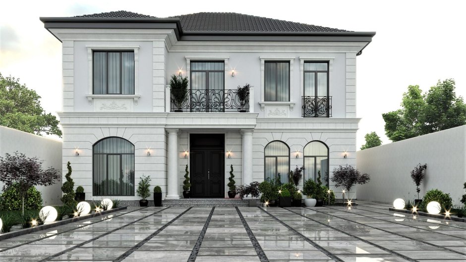 Красивый двухэтажный дом