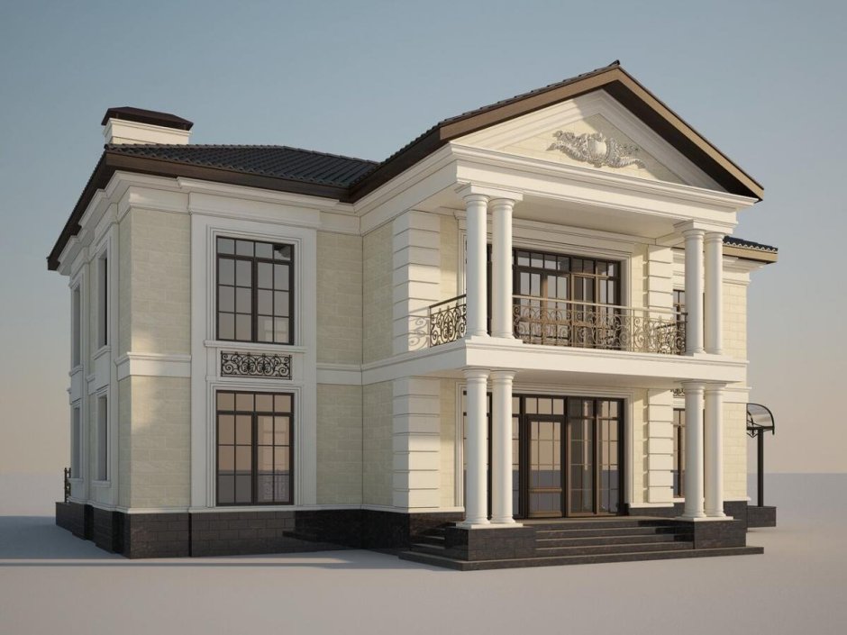 Фасады двухэтажных домов