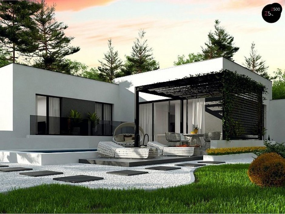 Современный одноэтажный дом