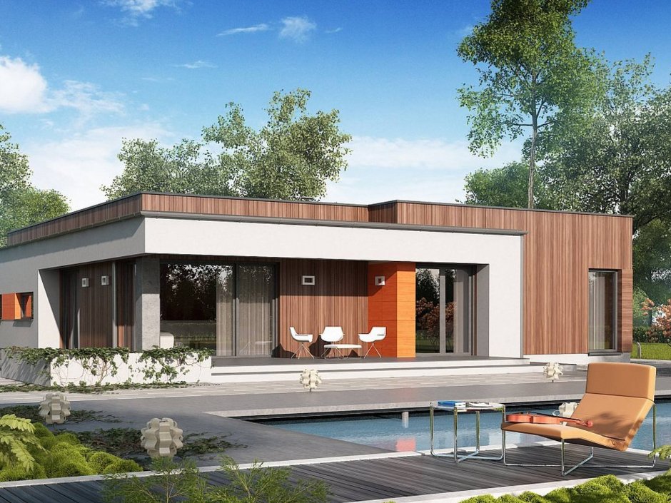 Одноэтажные дома в стиле бунгало