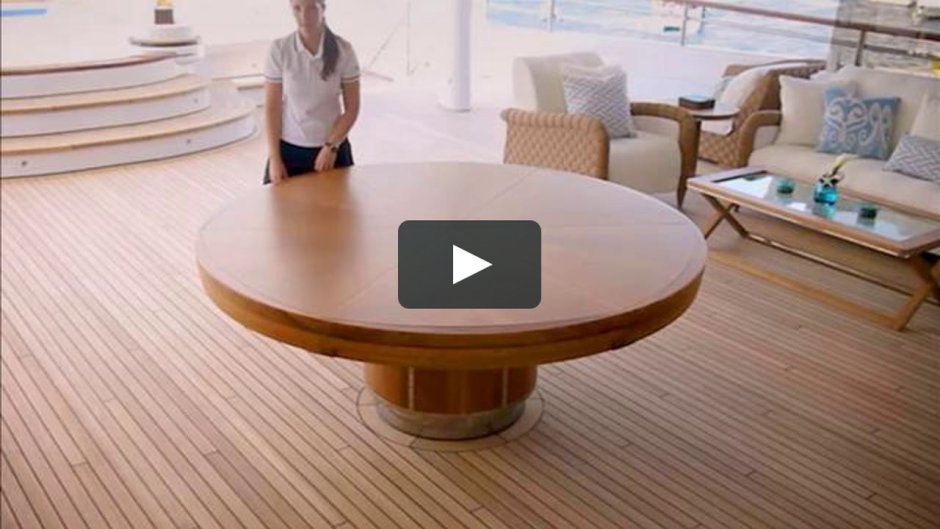 Круглый раздвижной стол гиф