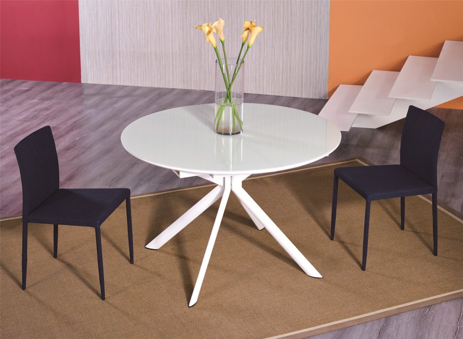 Стол-трансформер в2401 (в2379) белый стеклянный