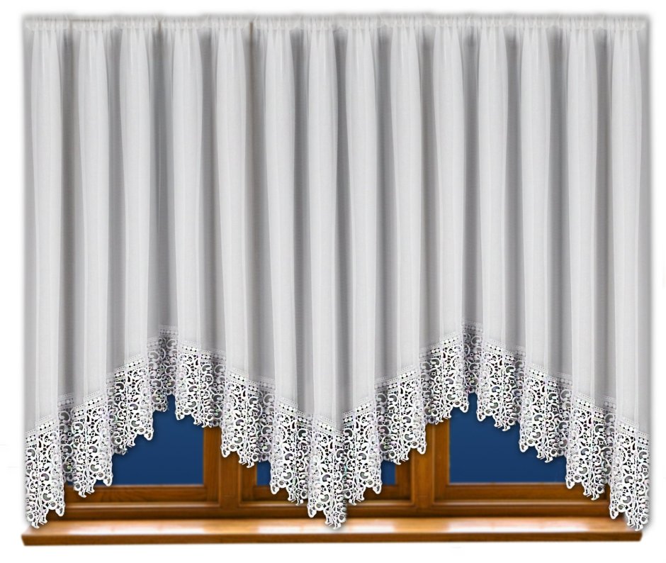 Кухонная тюль аркой кружевная
