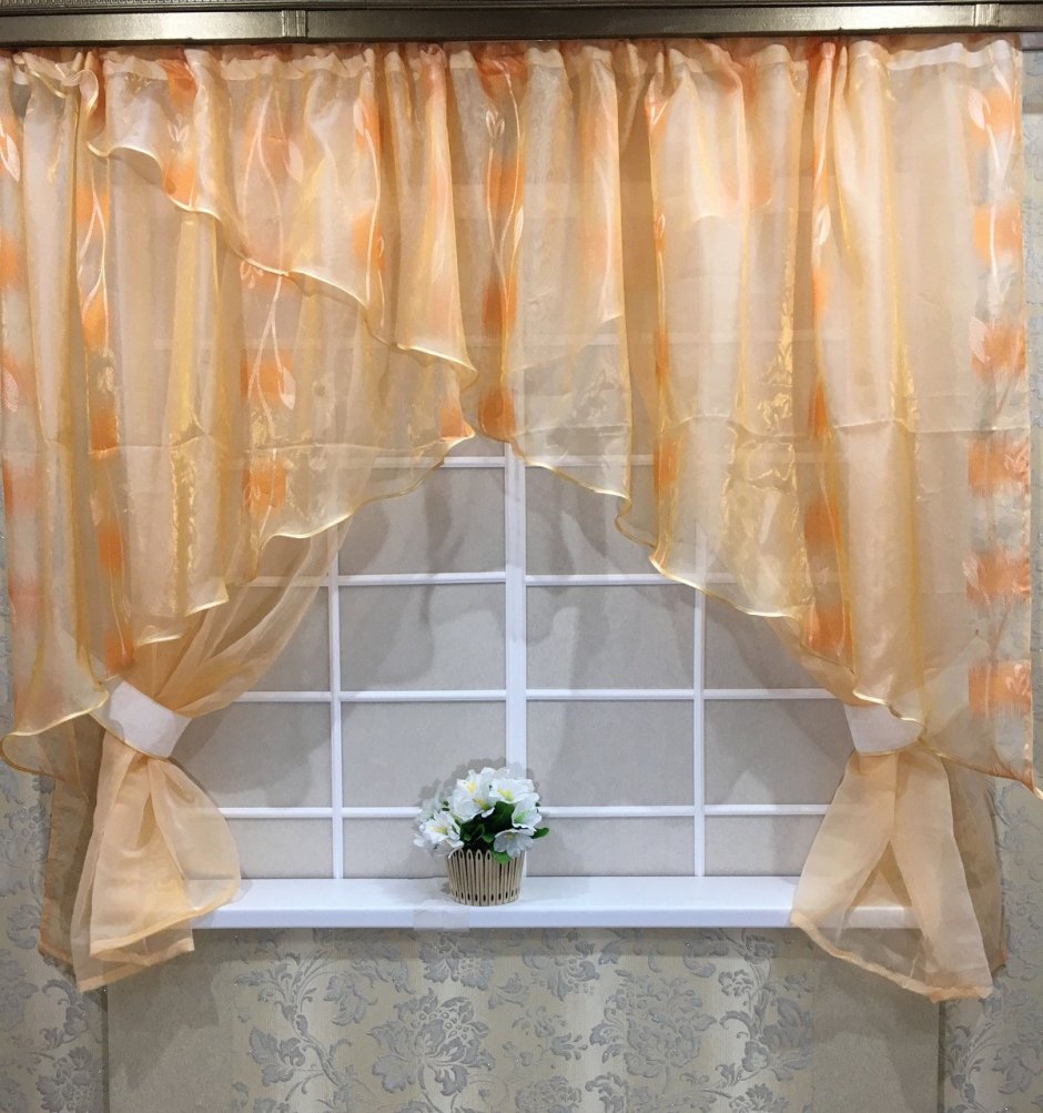 Шторы арка Мадлен оранжевый