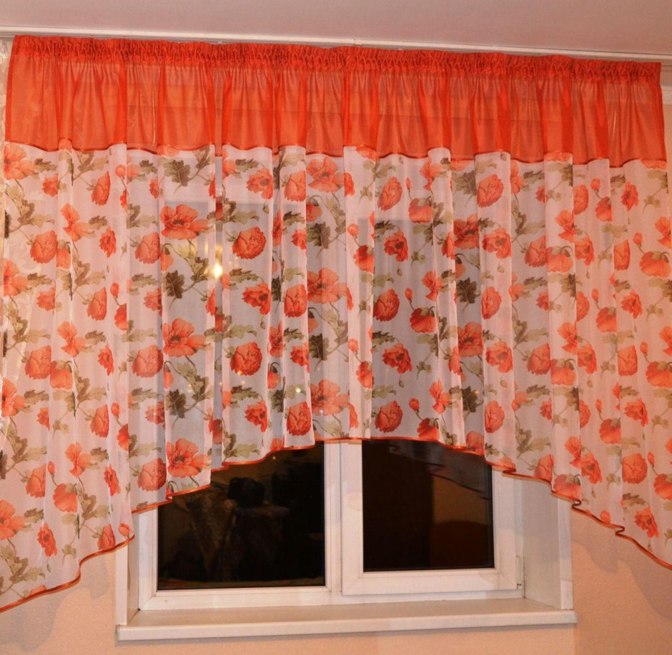 Шторы на кухню короткие