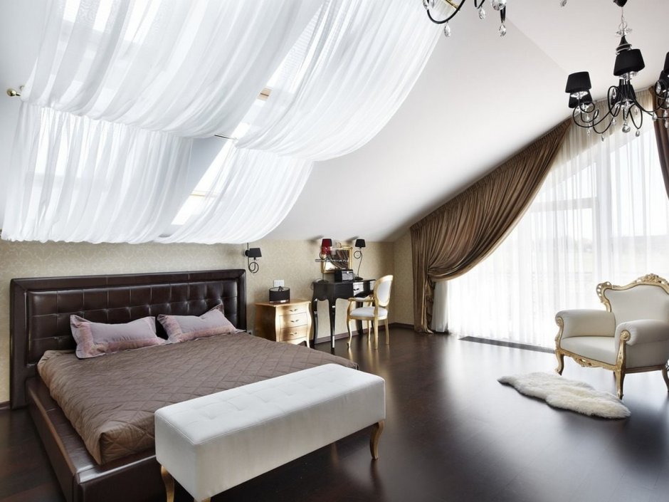 Шторы на мансарде