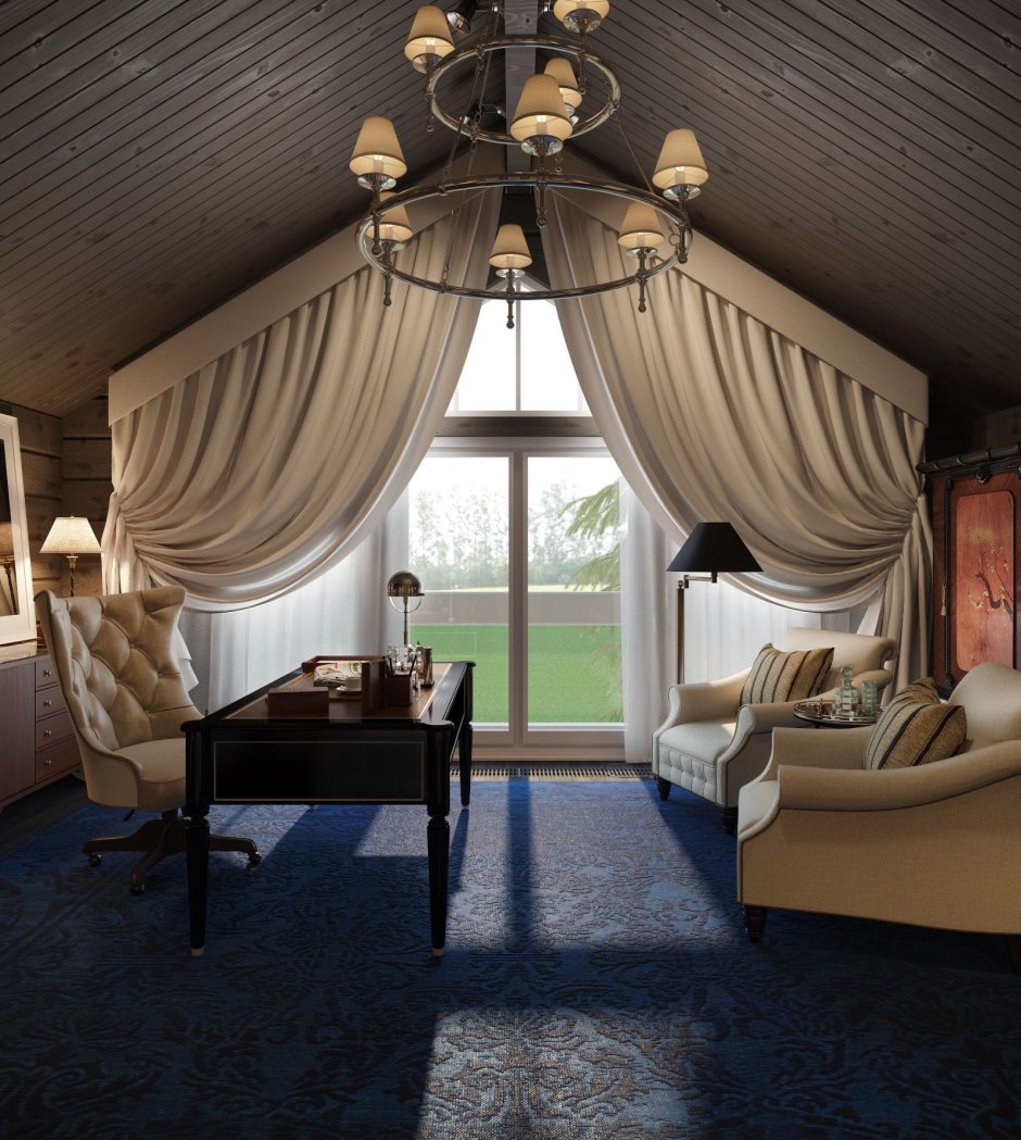 Занавески на мансарде