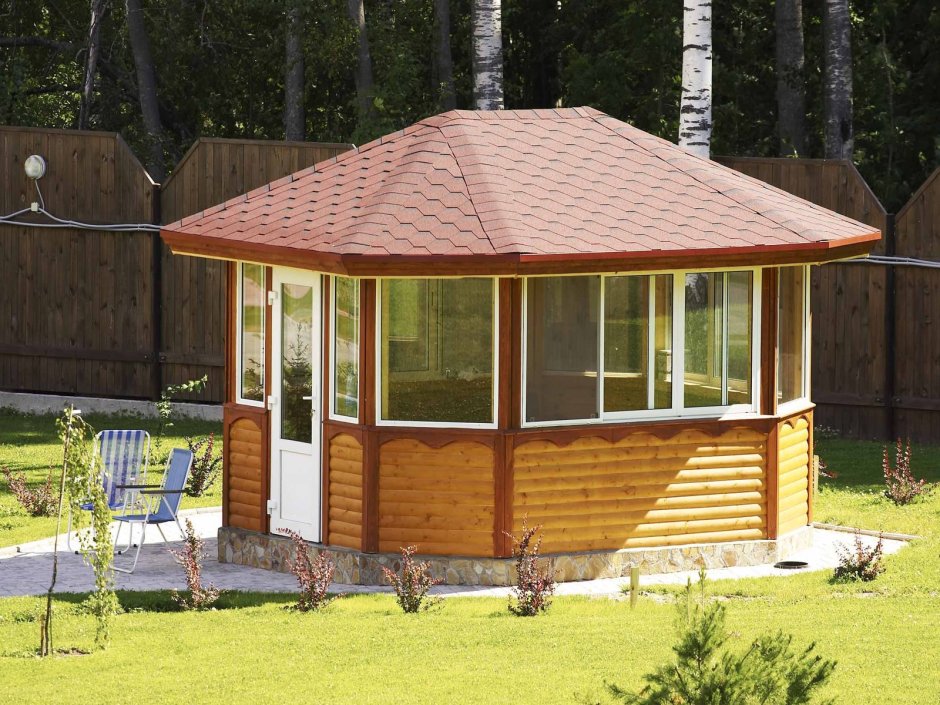 Каркасные теплые беседки