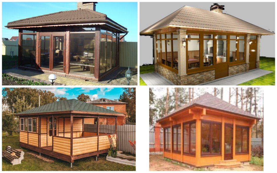 Беседка закрытая с трех сторон