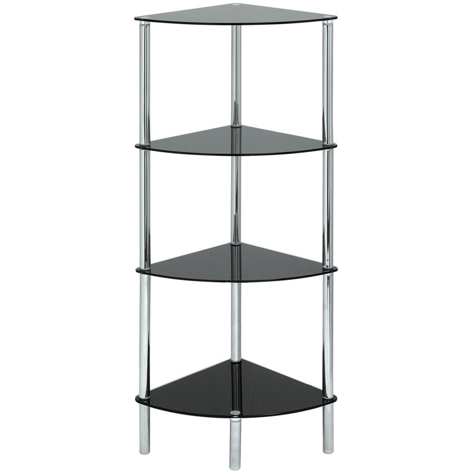 Угловой стеклянный стеллаж