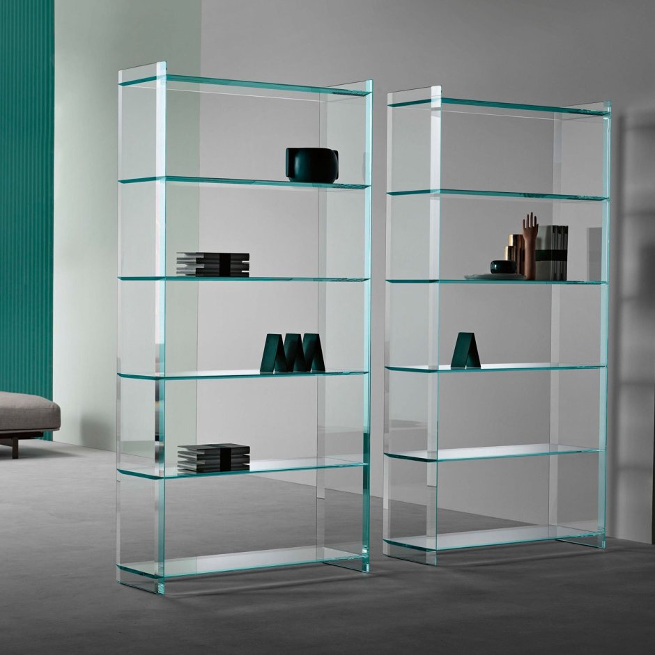 Стеллаж стеклянные полки