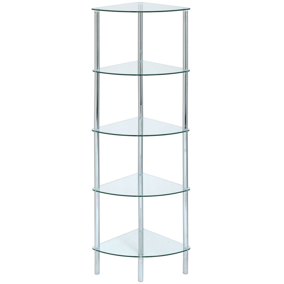 9224 Угловая стеклянная Этажерка четырехэтажная