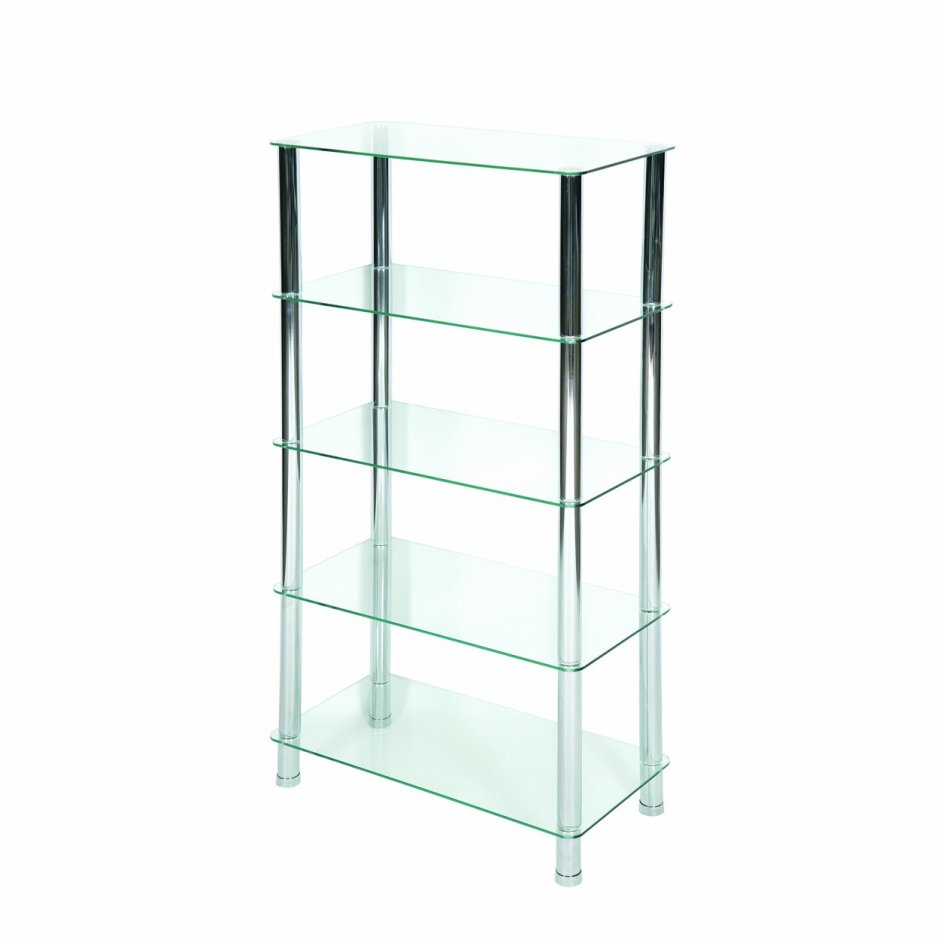 Стеллаж для ванной металлический с стеклом