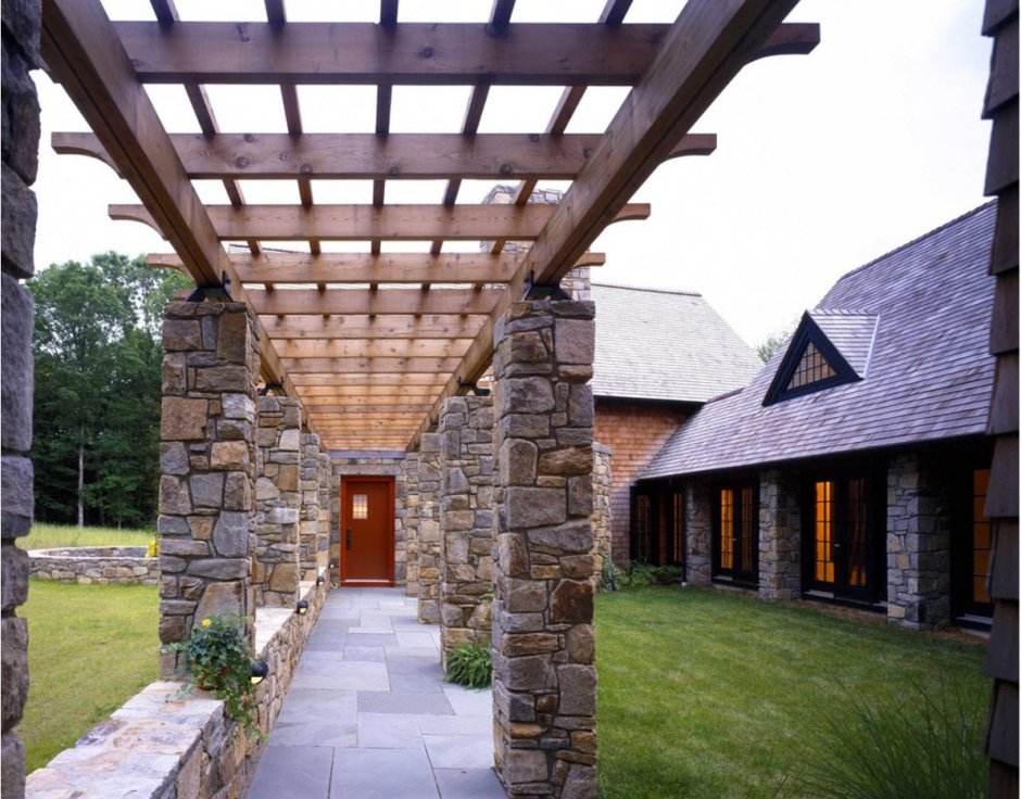 Пергола патио с мангалом