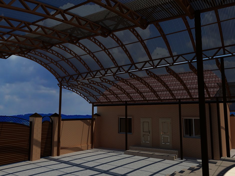 Пергола Берсо с каменными опорами