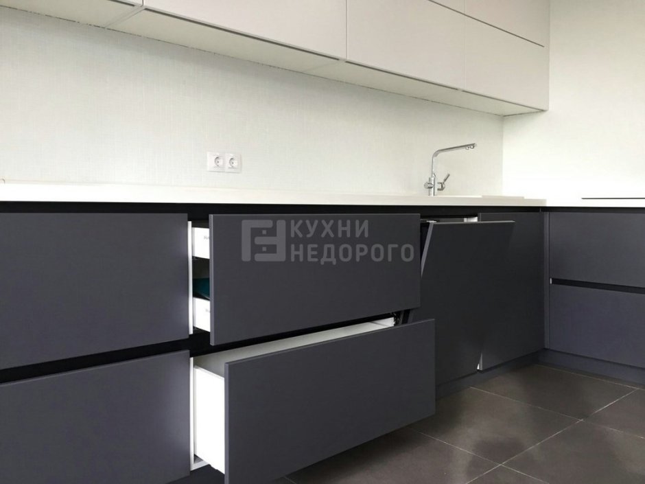 Кухня глянцевый верх матовый низ