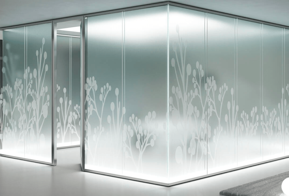 Матовая стеклянная перегородка