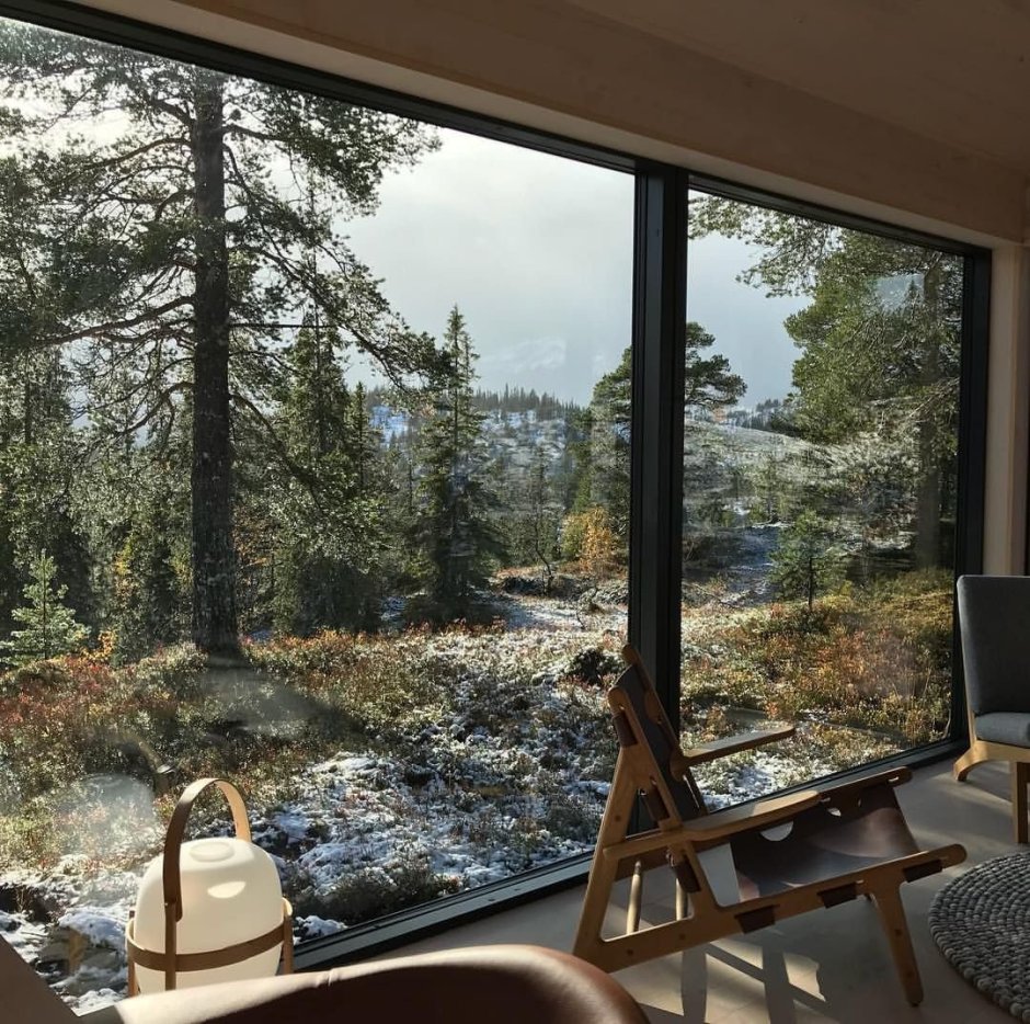 Дом с панорамными окнами лофт