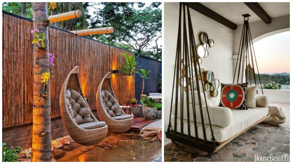 Зона отдыха с качелями