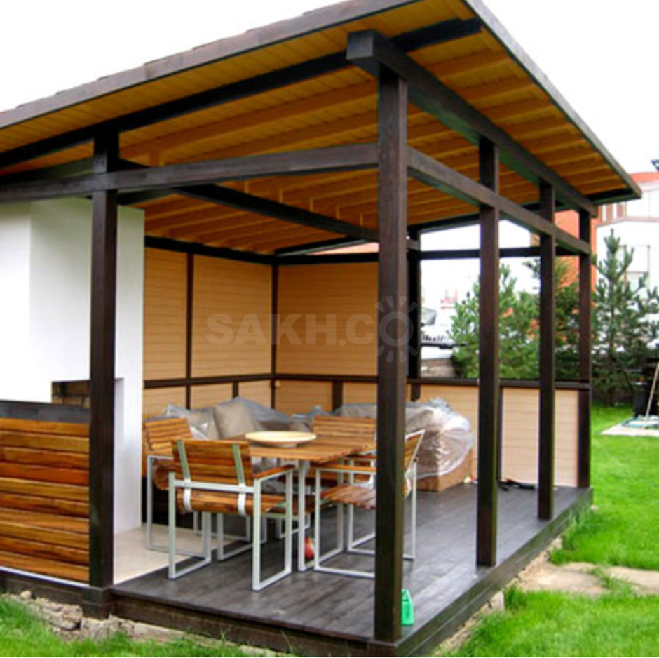 Открытые беседки односкатные