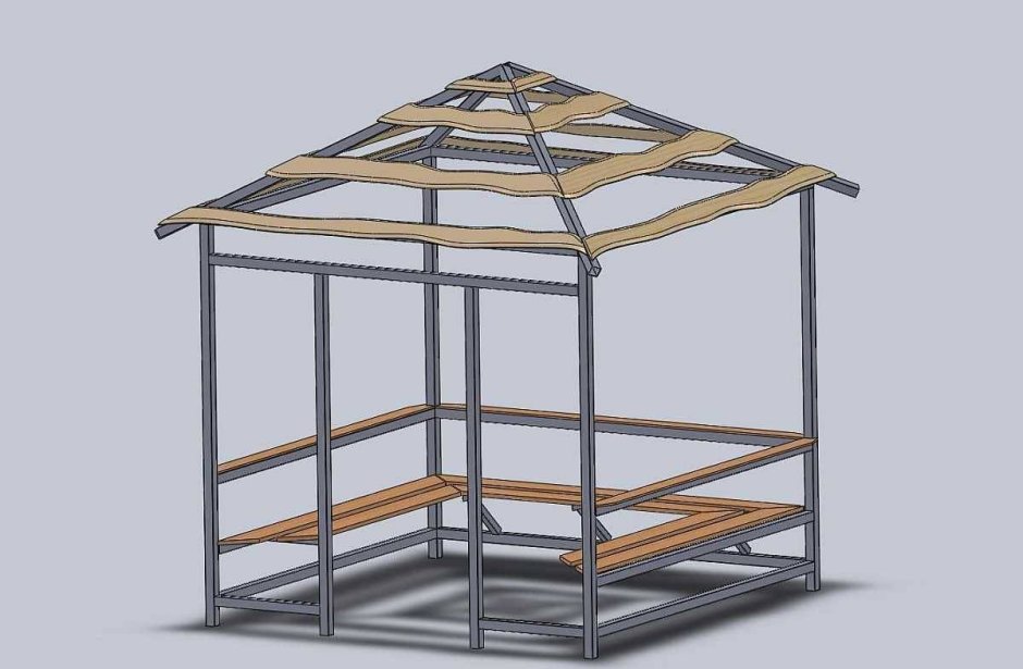 Беседка каркас 1скат Дубрава