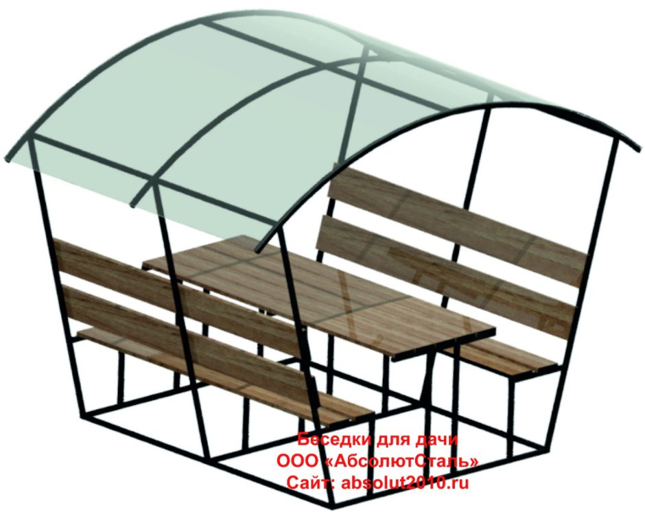 Беседка разборная "летняя 3" цвет коричневый 2х1,8х1,9 под СПК