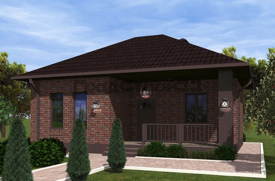 Одноэтажный кирпичный дом 90 кв м