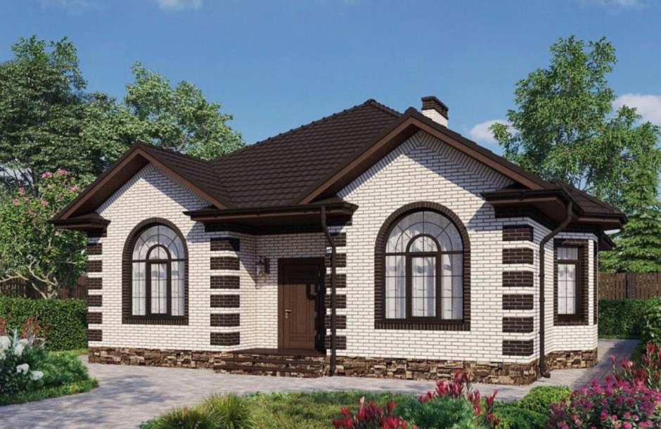 Одноэтажный дом из кирпича