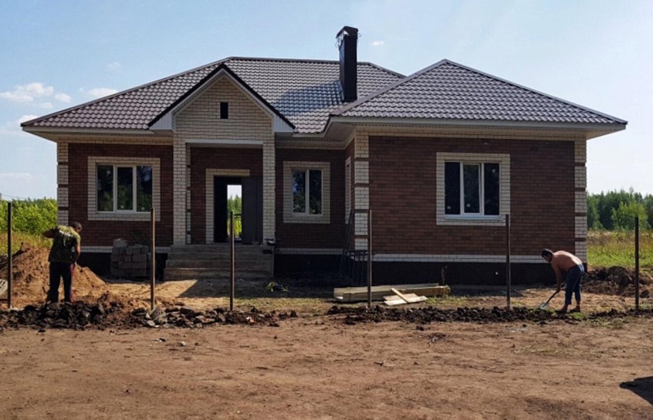 Одноэтажный дом Баварская кладка