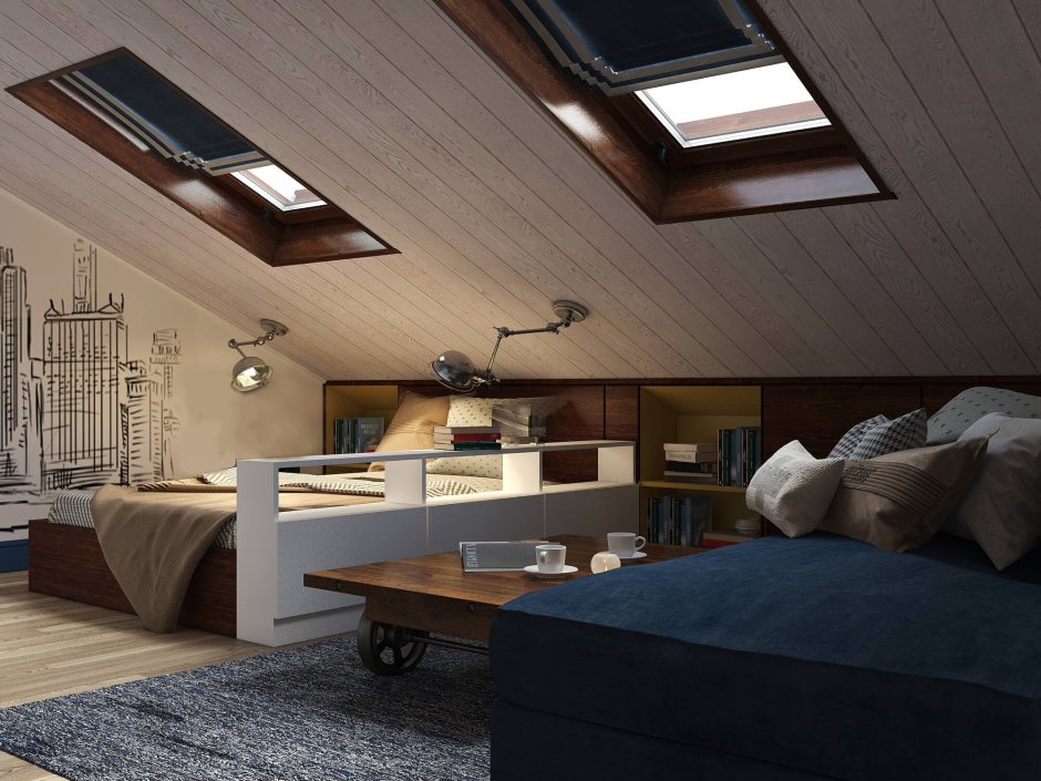 Отделка мансардного этажа в современном стиле