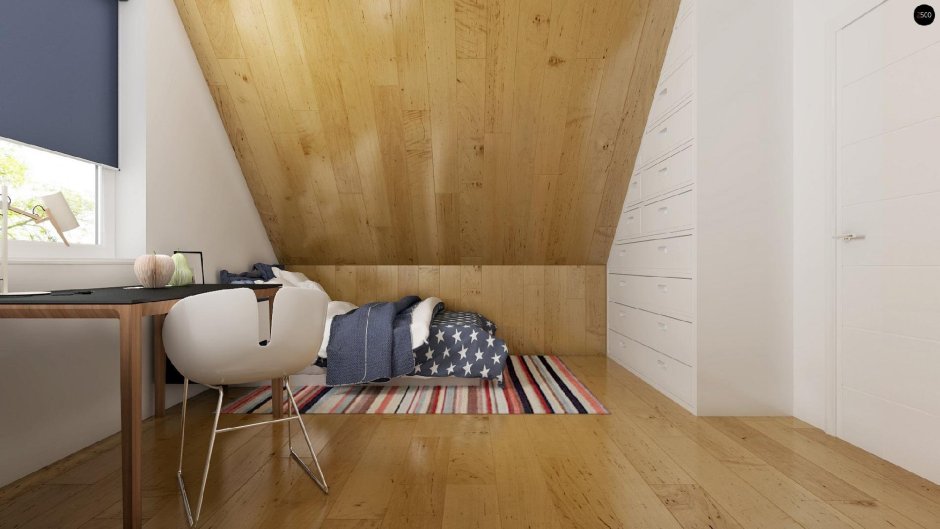 Отделка стен мансарды ламинатом