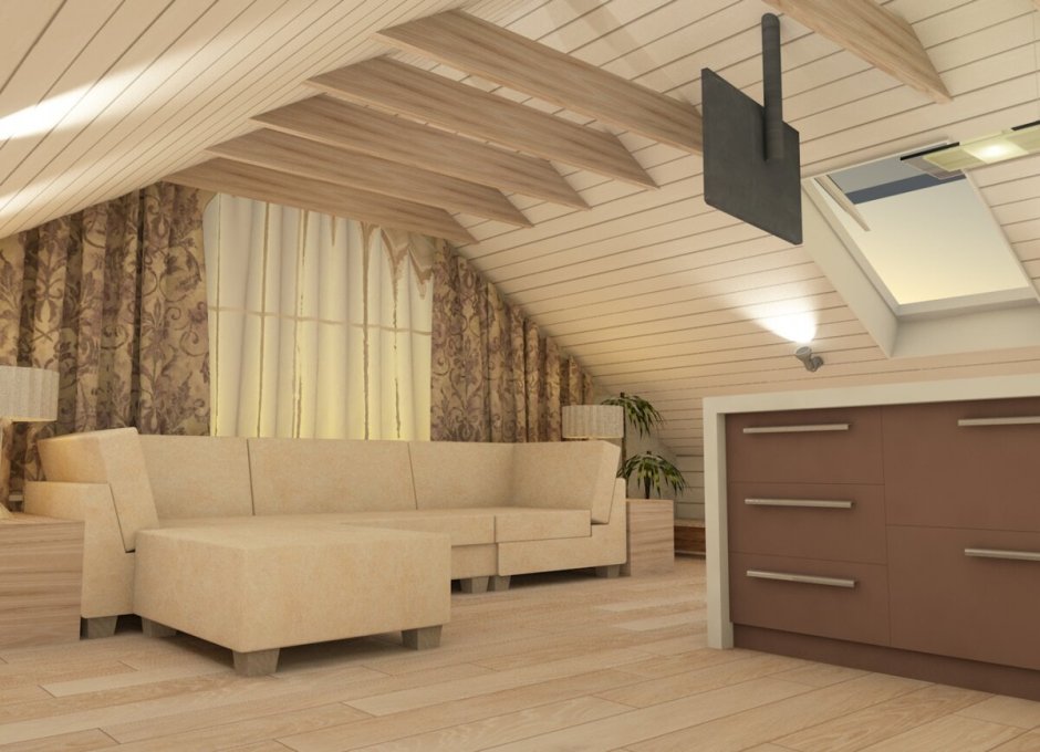 Отделка ламинатом мансардного этажа