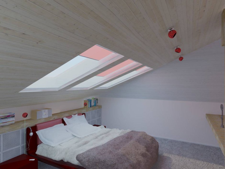 Навесной потолок на мансарде