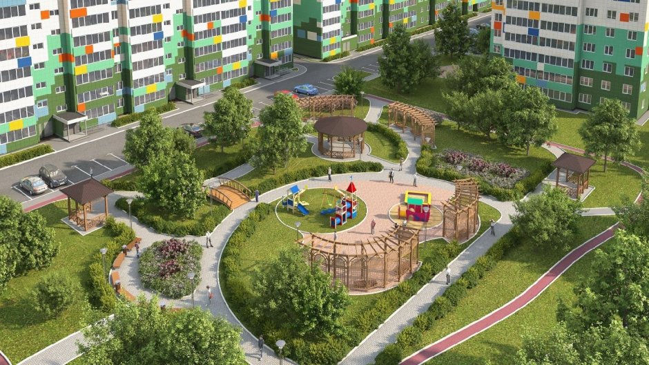 Озеленение двора