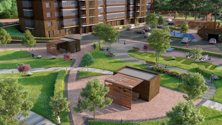 Придомовая территория ЖК Каскад Краснодар-