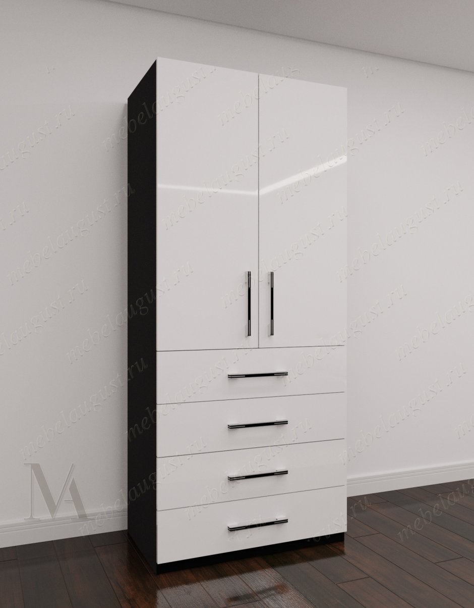 Шкаф распашной Сканди 13 черный глянец