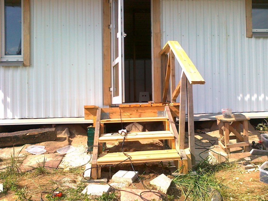 Каркас крыльца из бруса 100х150